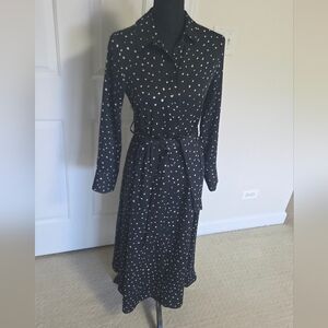 Elegant Black Polka Dot Dress